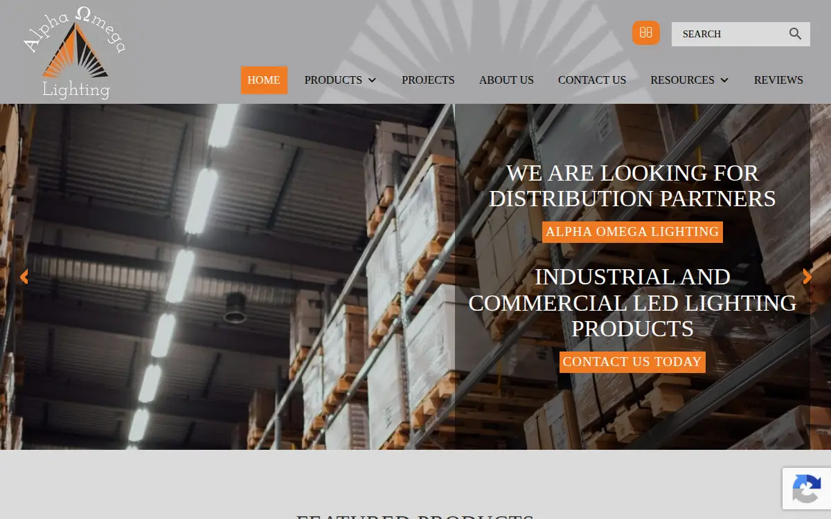 Homepage of Alpha Omega Lighting LLC