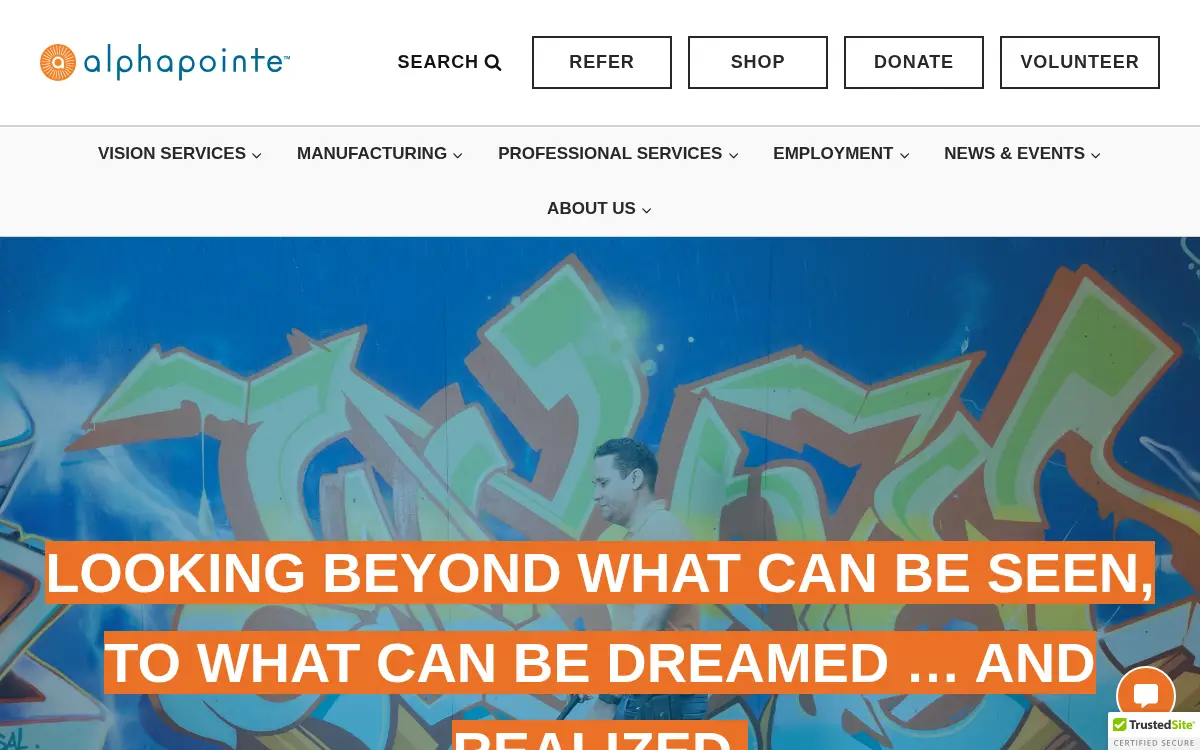 Homepage of Alphapointe