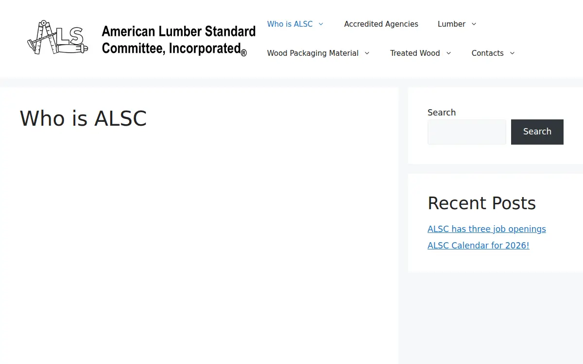 Homepage of American Lumber Standard Committee INC