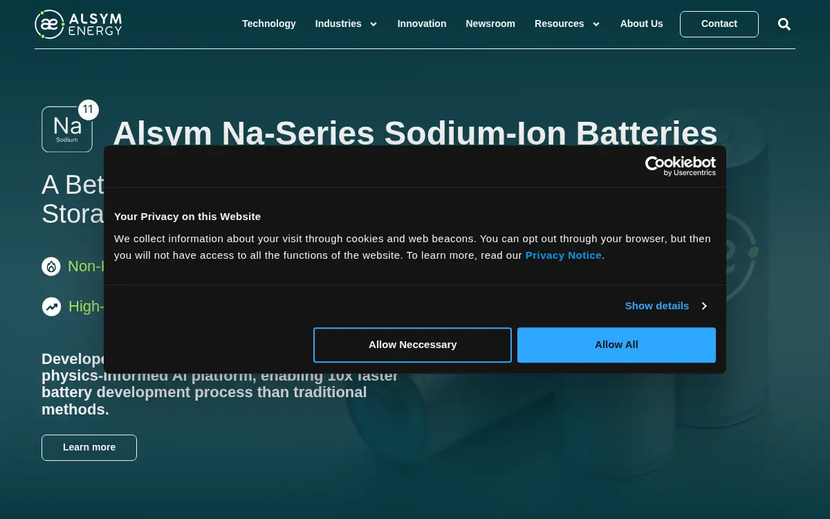 Homepage of Alsym Energy, INC