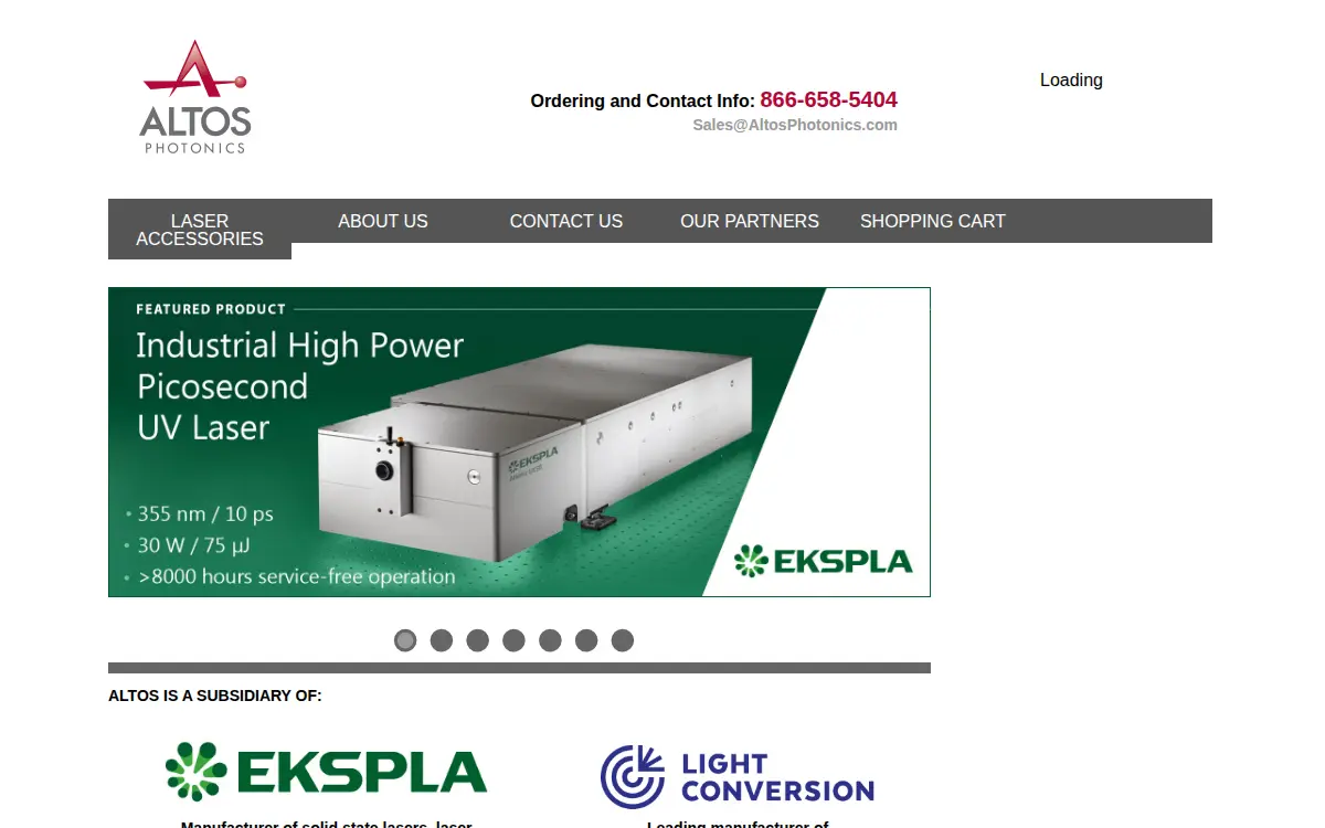 Homepage of Altos Photonics INC