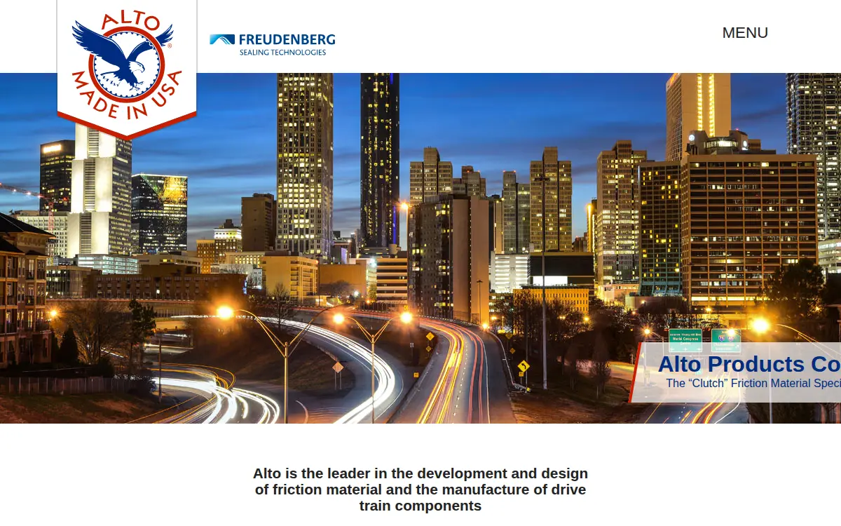 Homepage of Alto Products CORP. Al