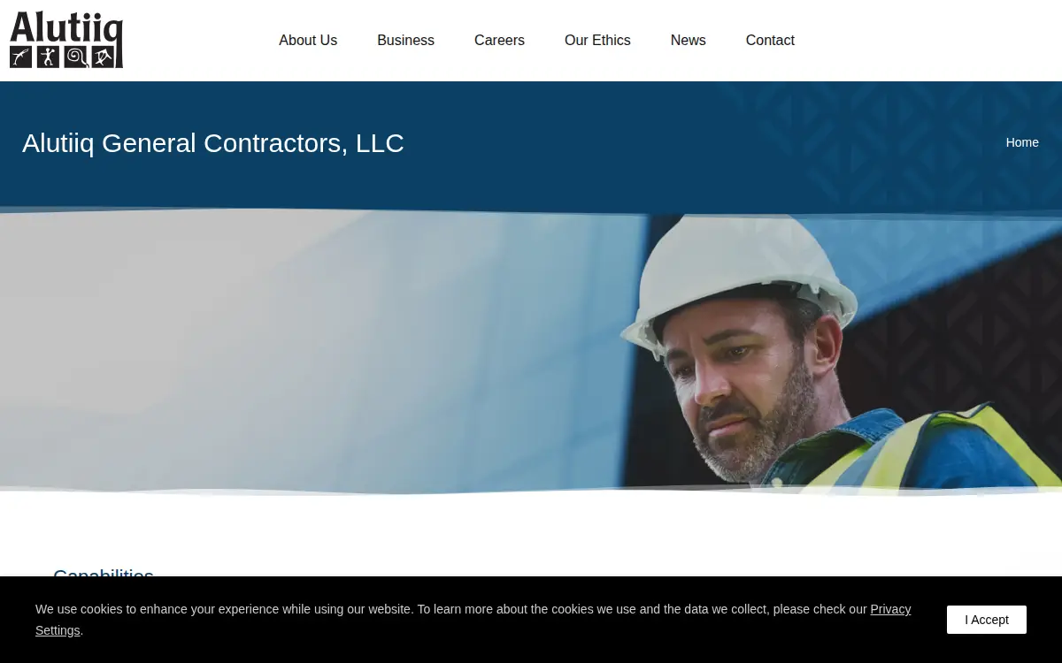 Homepage of Alutiiq General Contractors, LLC