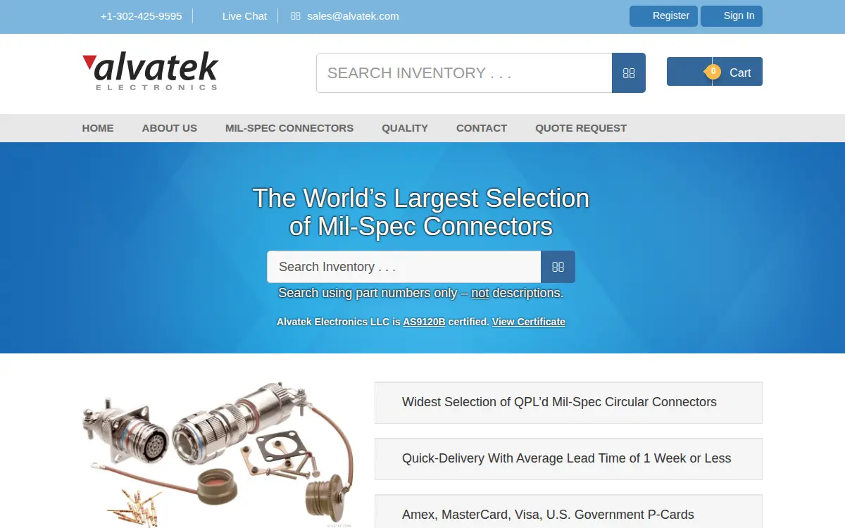 Homepage of Alvatek Electronics LLC