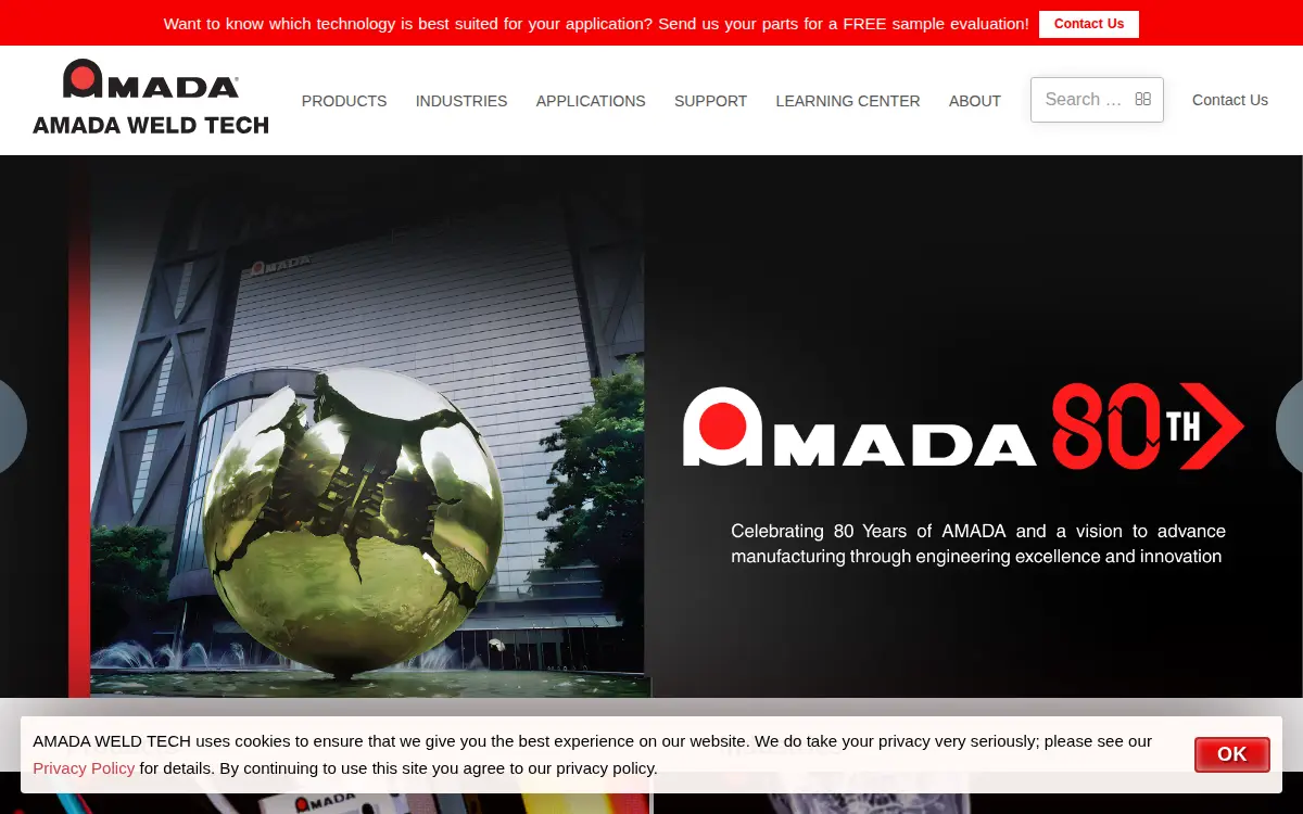 Homepage of Amada Weld Tech INC
