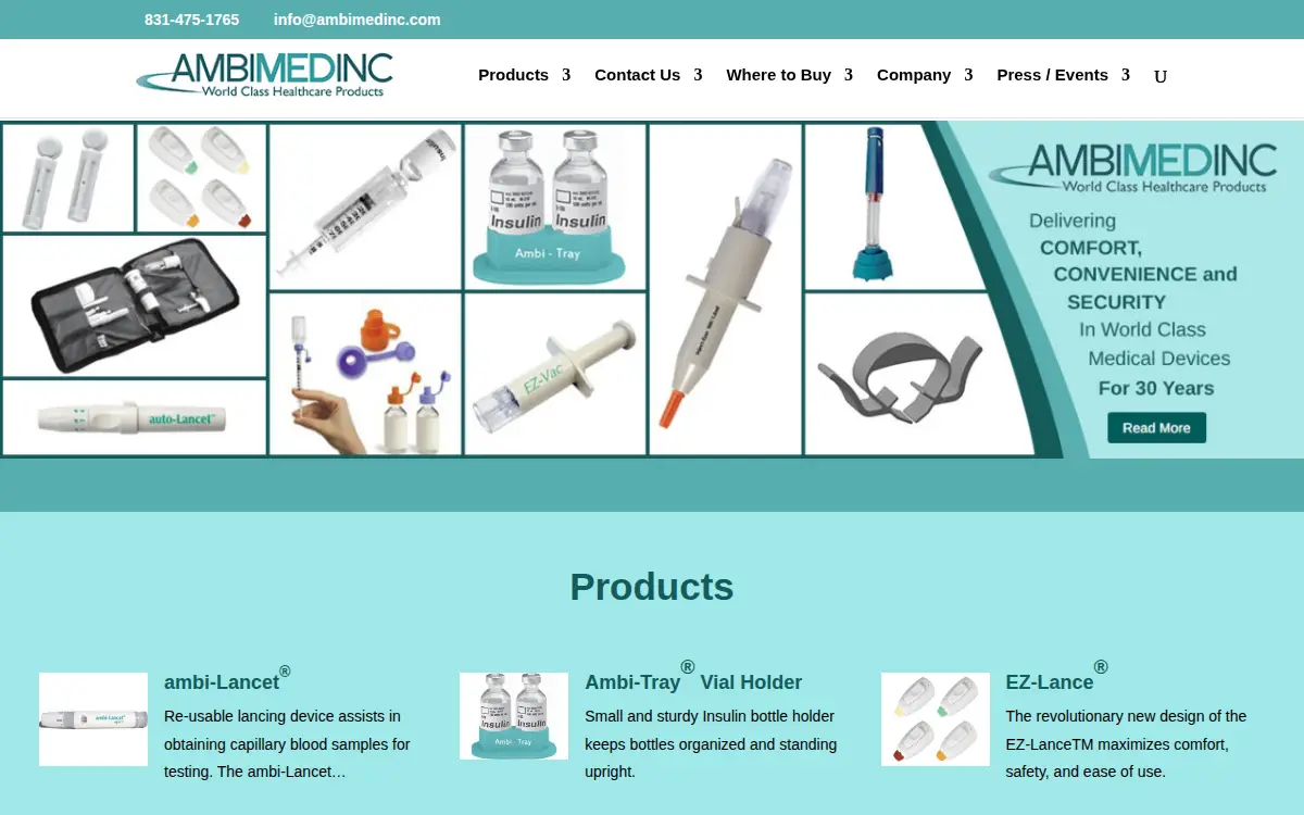 Homepage of Ambi, INC.