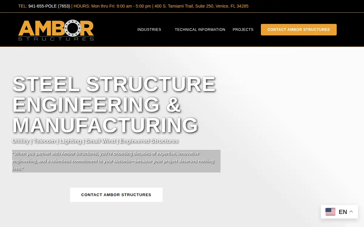 Homepage of Ambor Structures, INC.