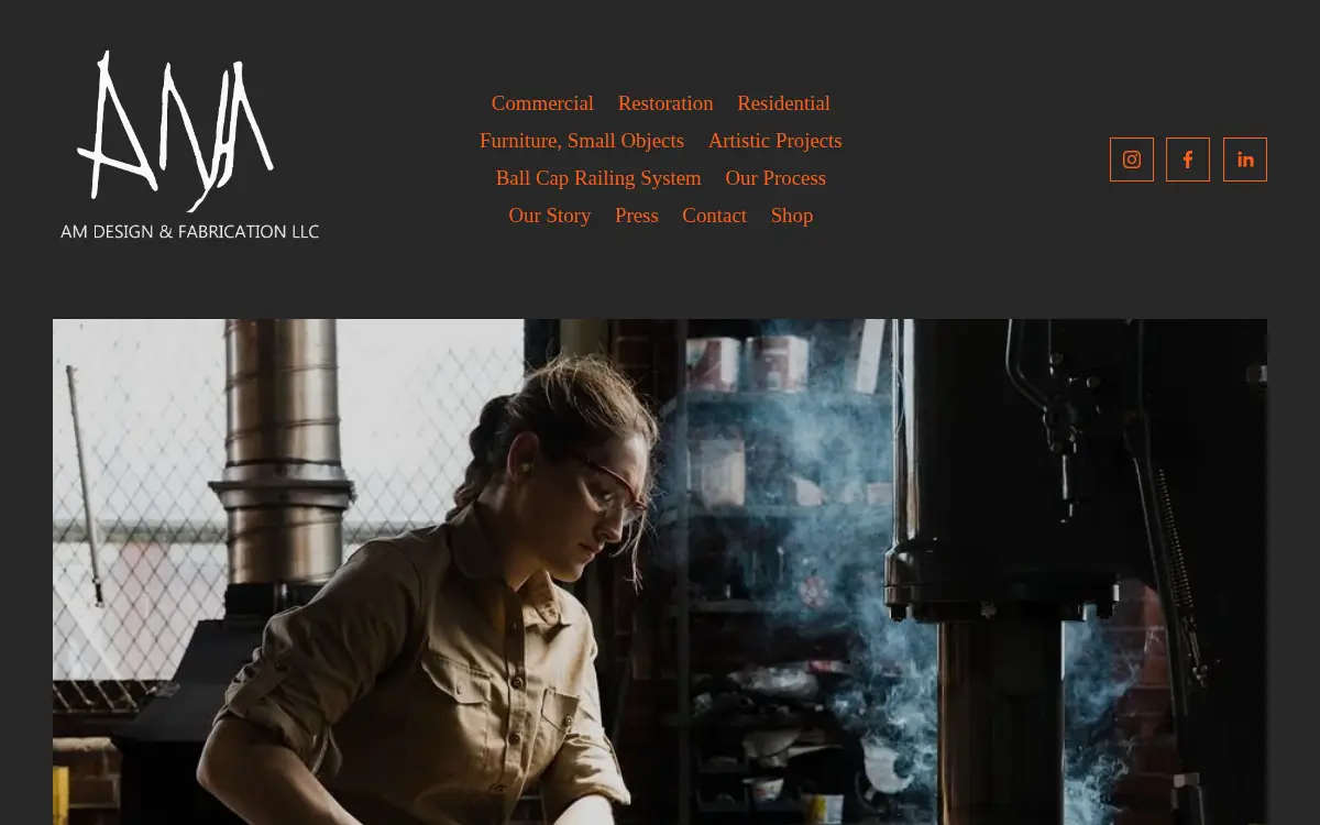 Homepage of A.m. Design and Fabrication, LLC
