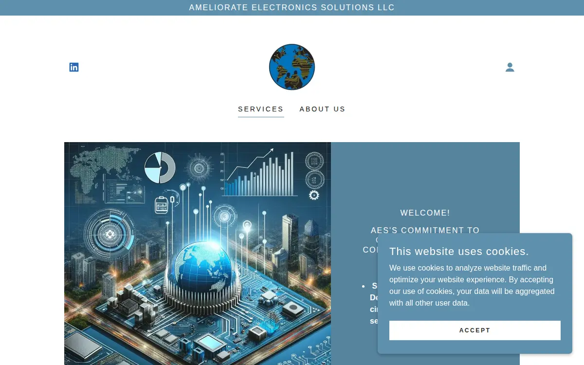 Homepage of Ameliorate Electronics Solutions LLC