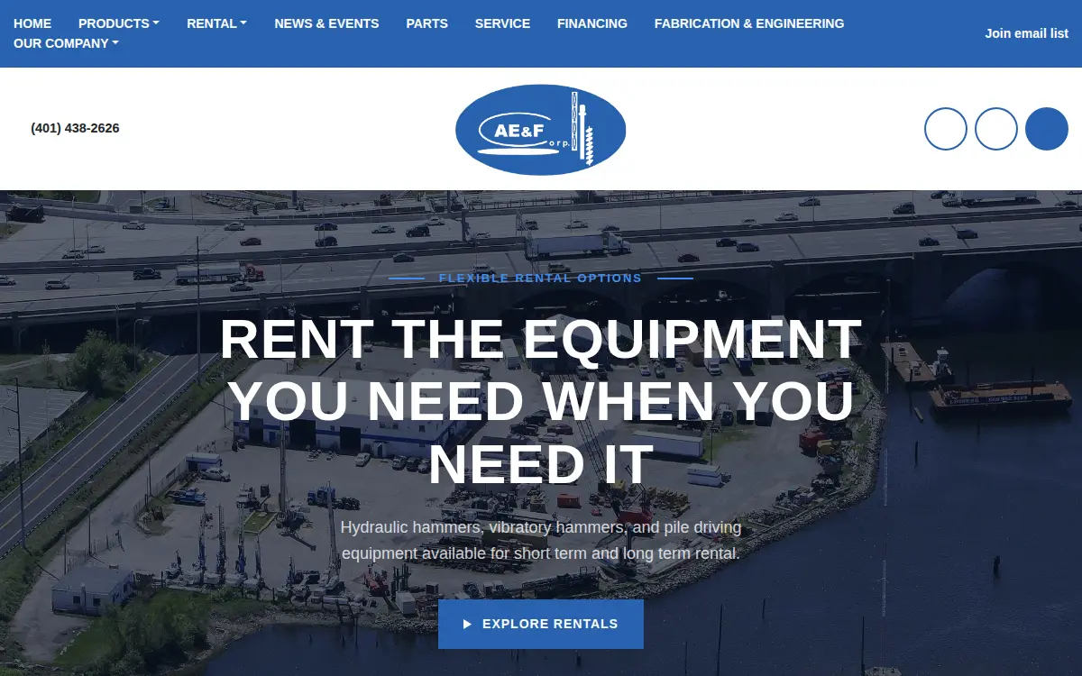 Homepage of American Equipment & Fabricating CORP