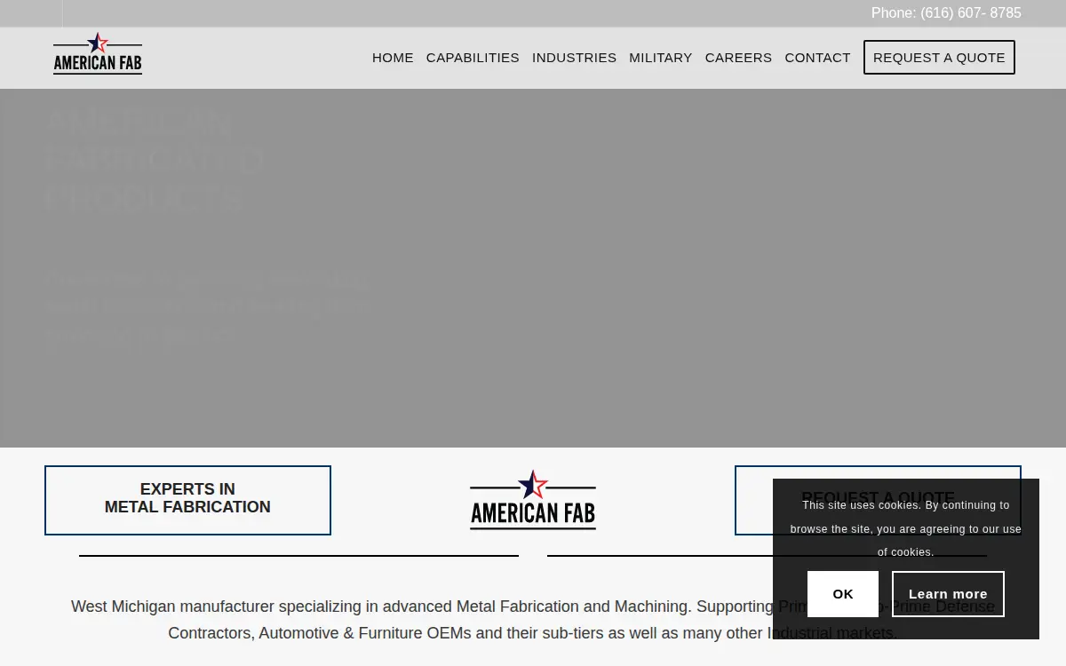 Homepage of American Fabricated Products, INC