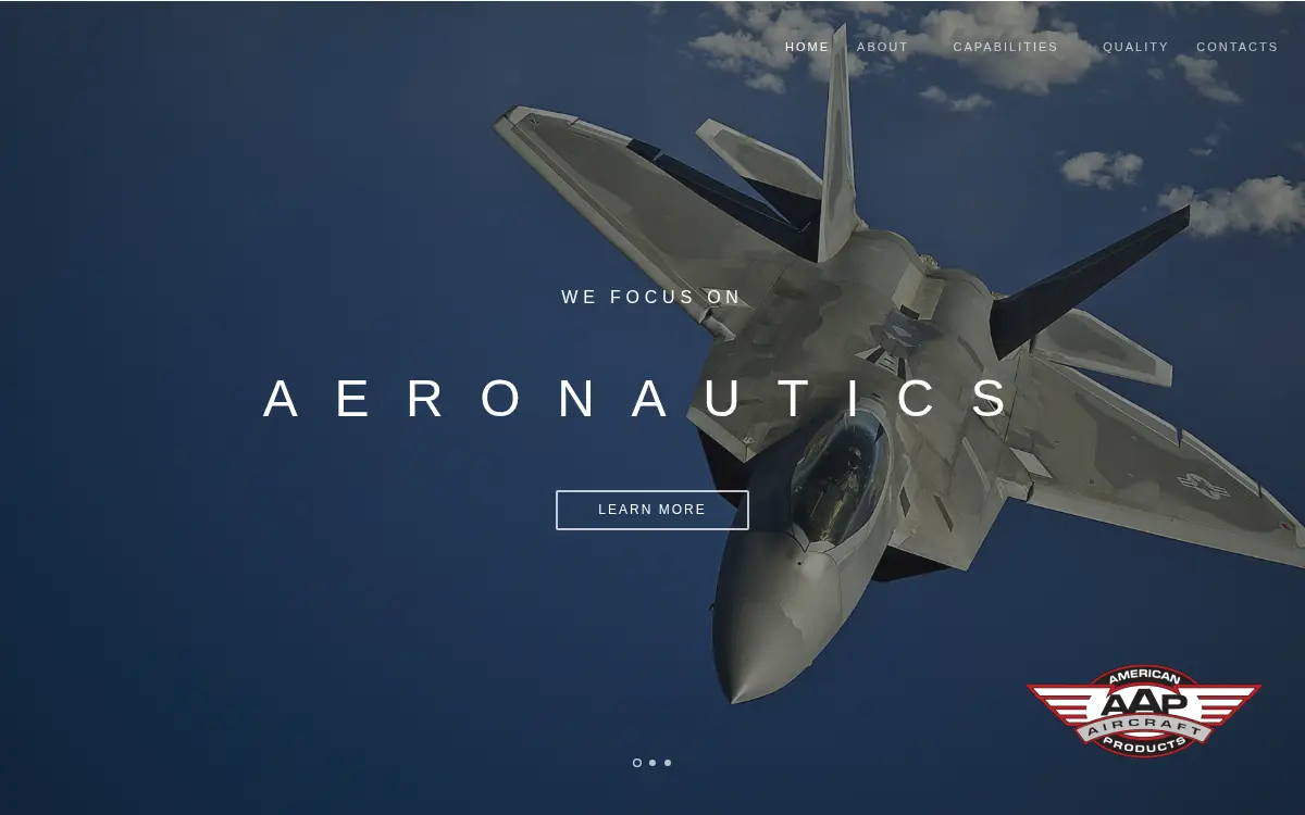 Homepage of American Aircraft Products, INC.