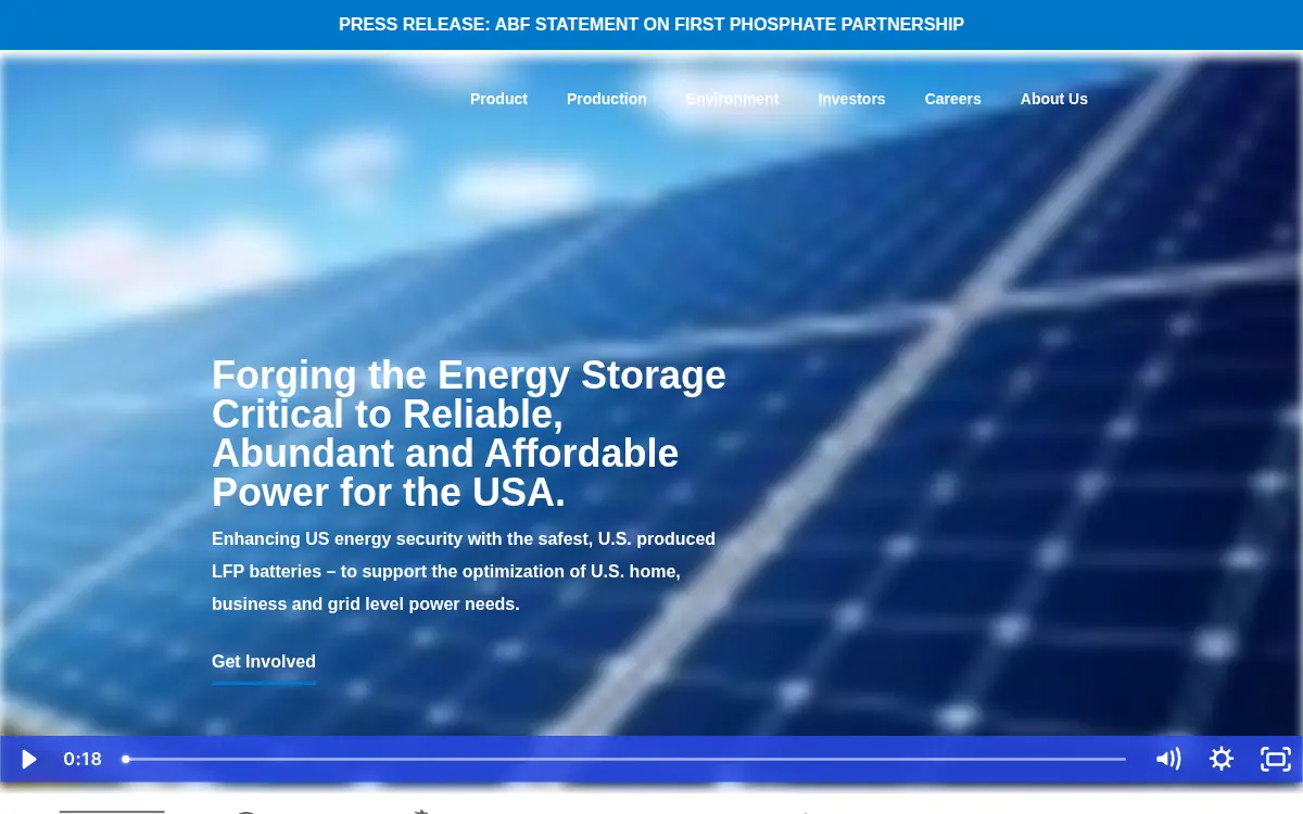 Homepage of American Battery Factory INC