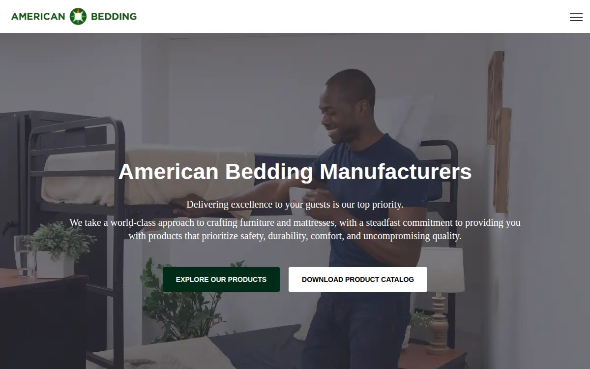 Homepage of American Bedding Mfg., LLC