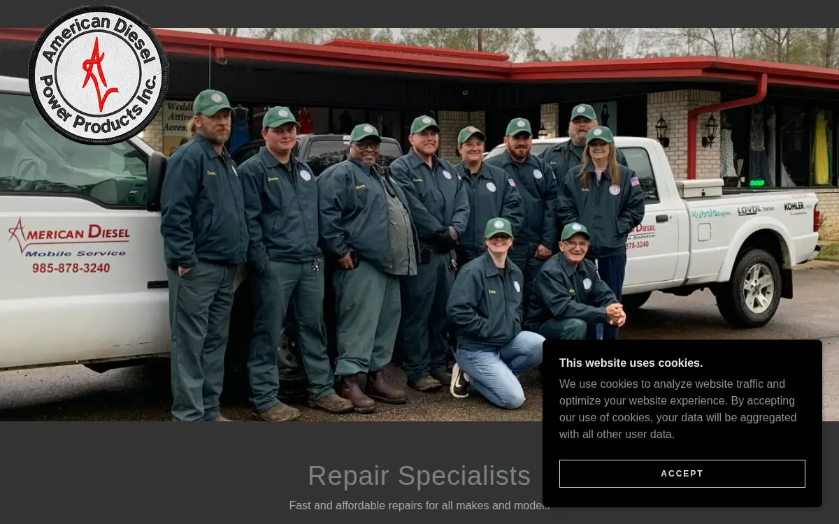 Homepage of American Diesel Power Products, INC.