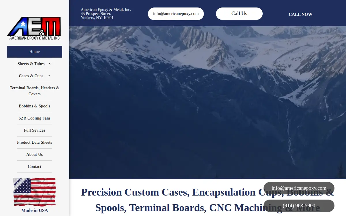 Homepage of American Epoxy & Metal, INC