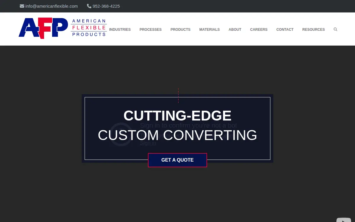Homepage of American Flexible Products INC