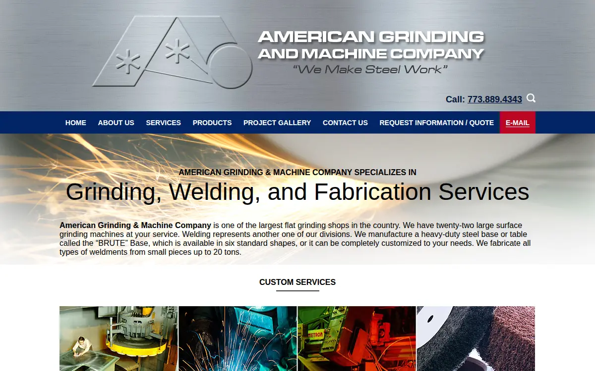 Homepage of American Grinding & Machine CO