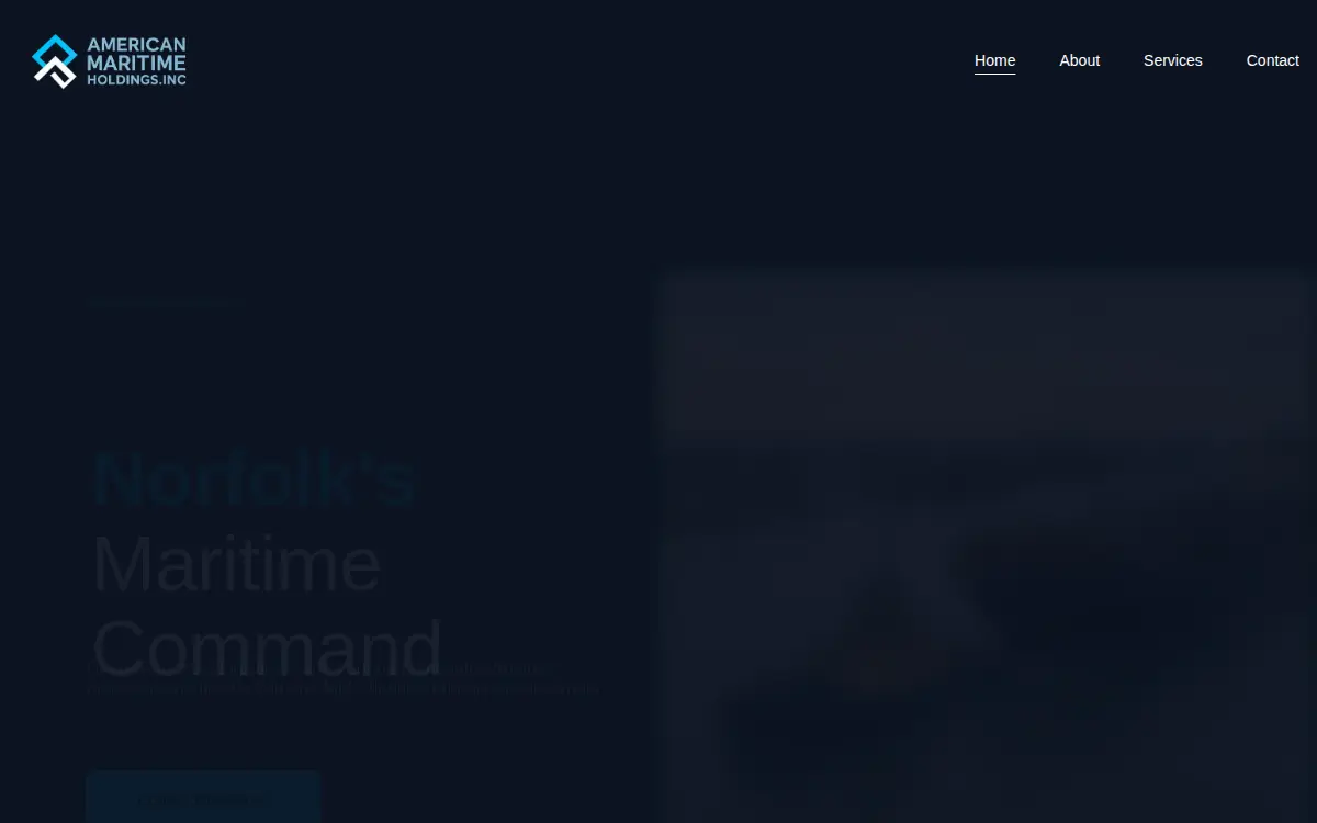 Homepage of American Maritime Holdings, LLC