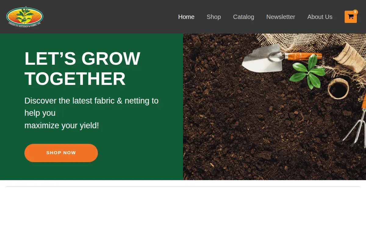 Homepage of American Nettings & Fabric, INC.