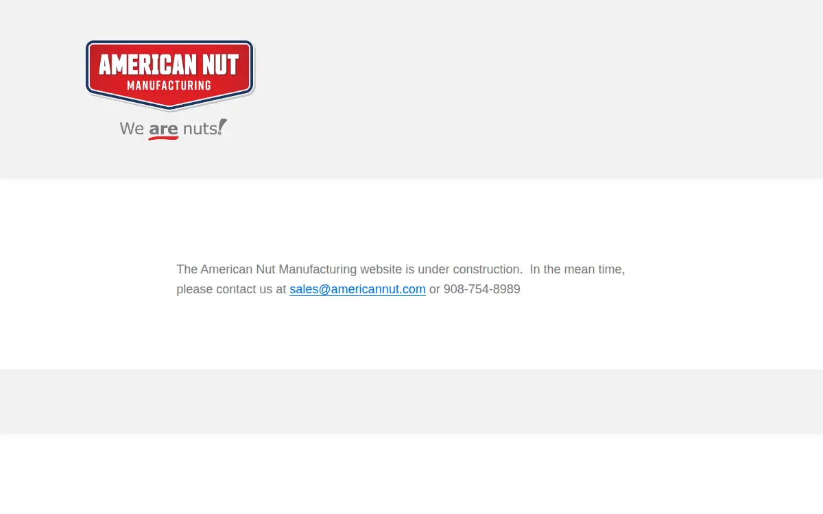 Homepage of American Nut Manufacturing, INC.