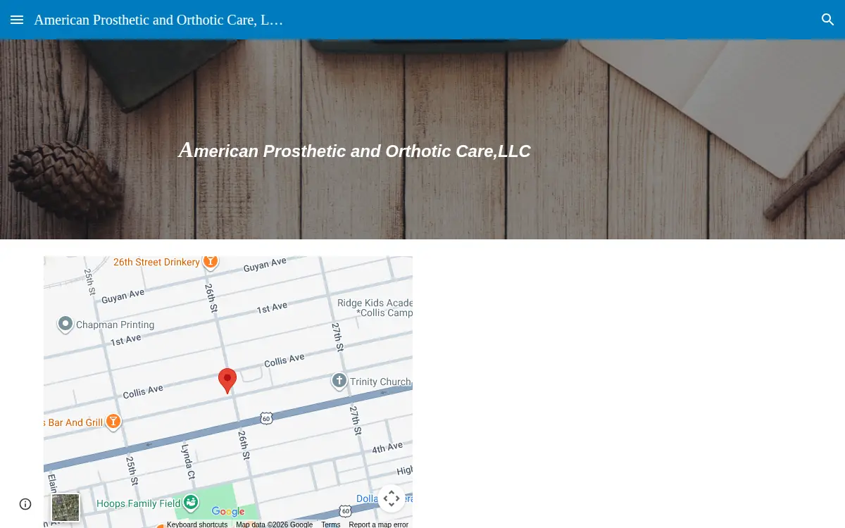 Homepage of American Prosthetic and Orthotic Care, LLC