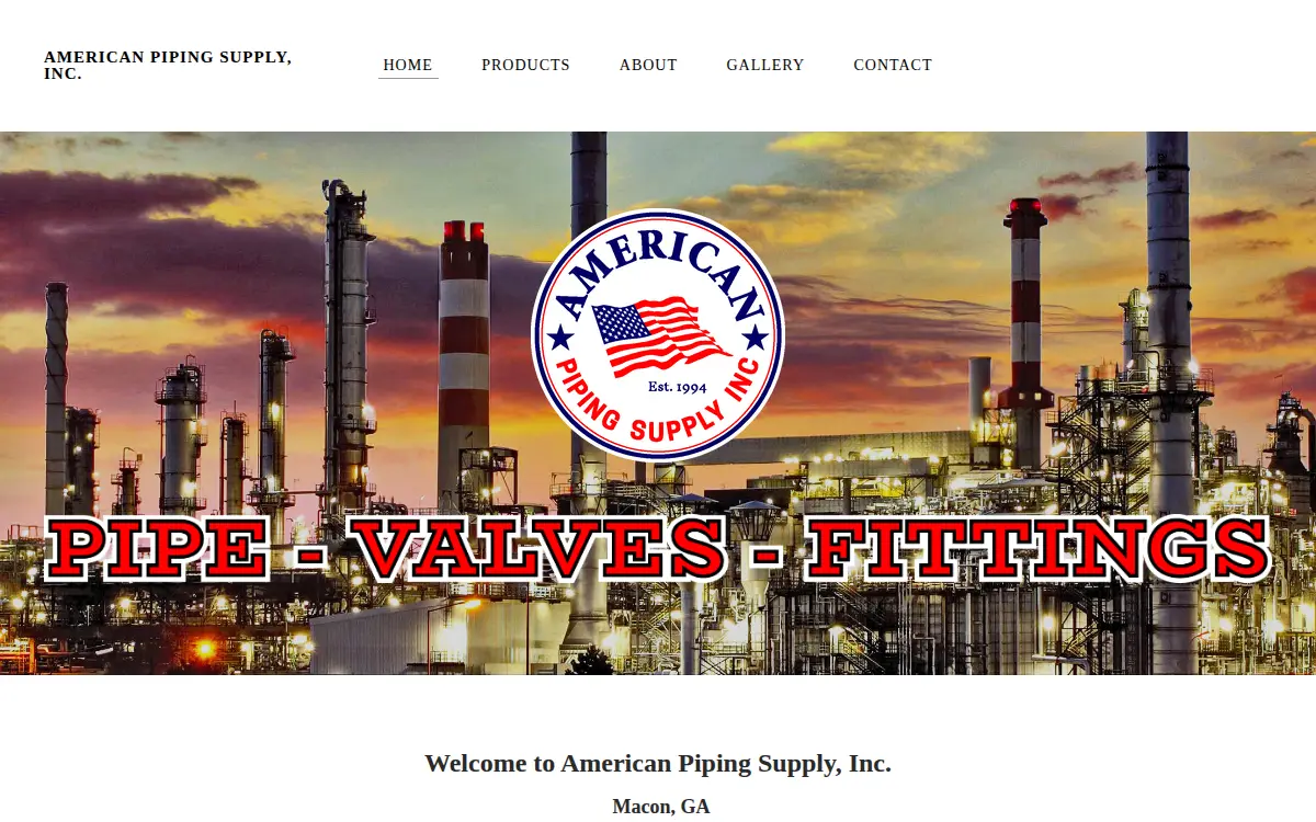 Homepage of American Piping Supply, INC