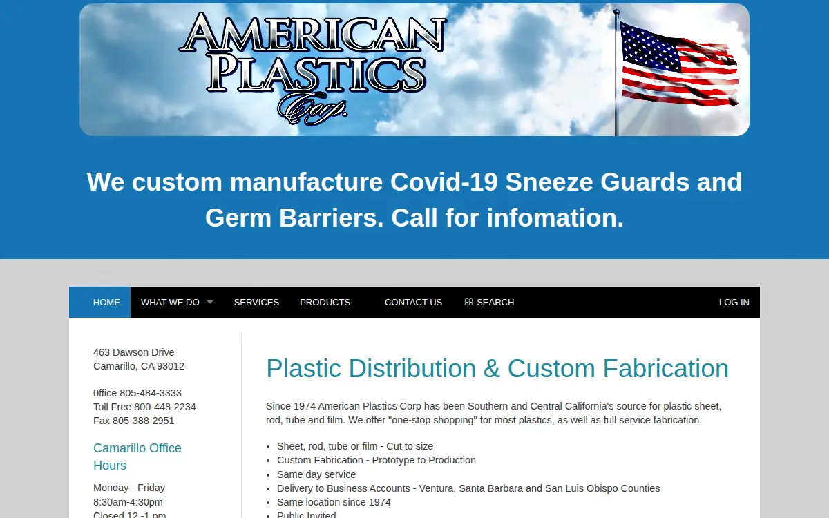 Homepage of American Plastics CORP