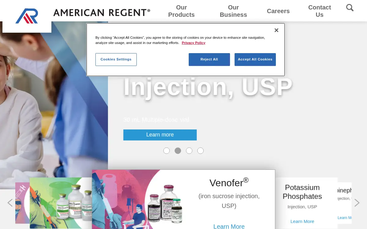 Homepage of American Regent INC