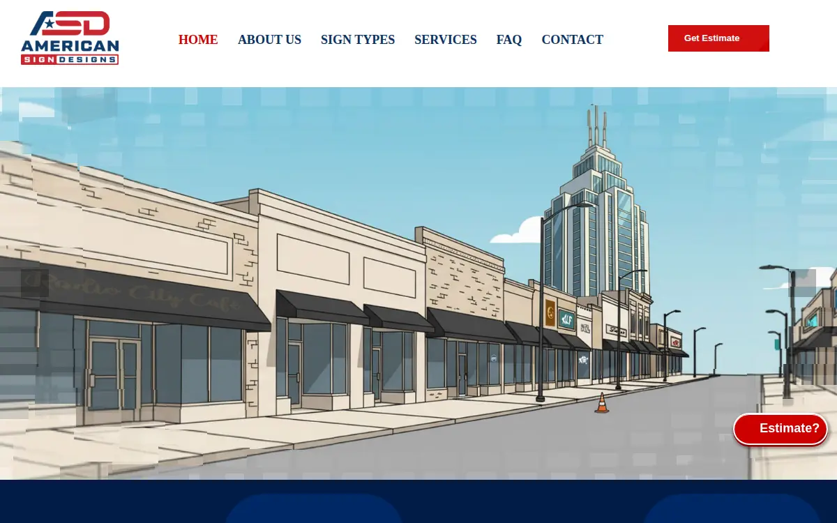 Homepage of American Sign Designs, LLC