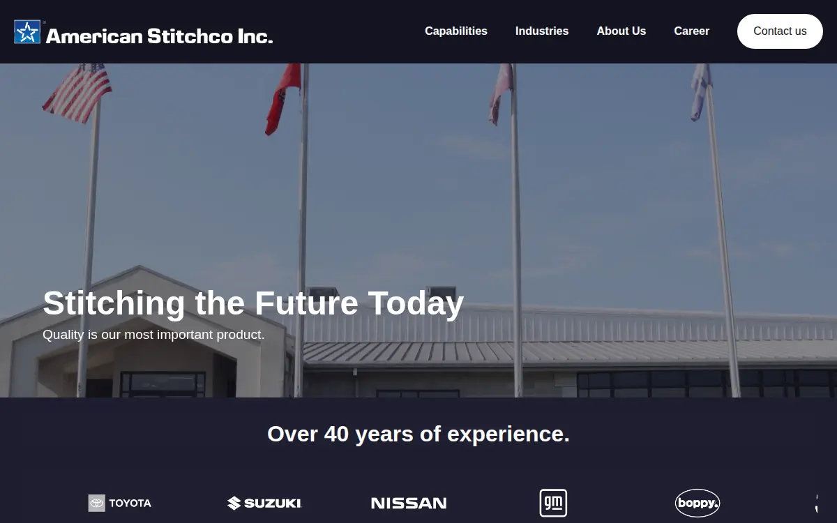 Homepage of American Stitchco, INC.