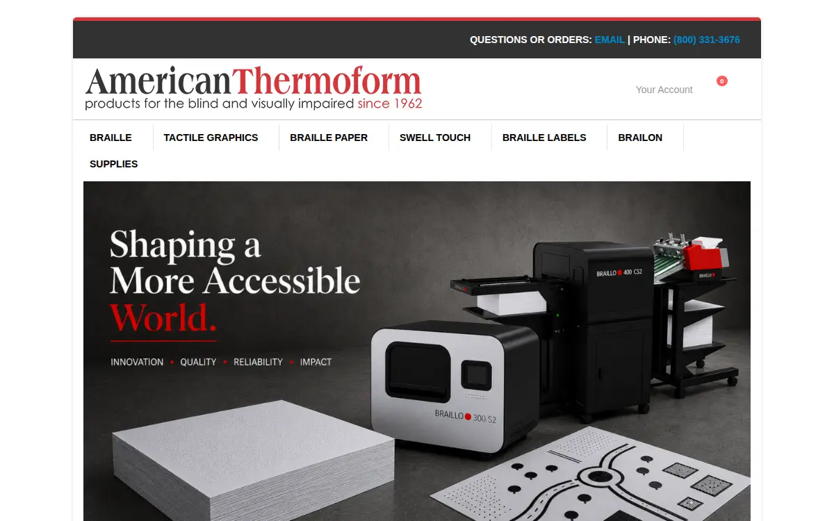 Homepage of American Thermoform Corporation