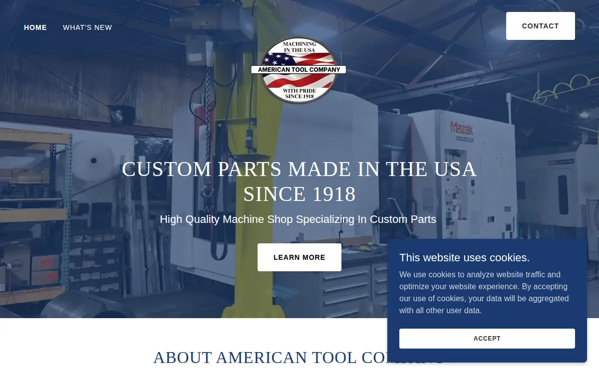 Homepage of American Tool Company