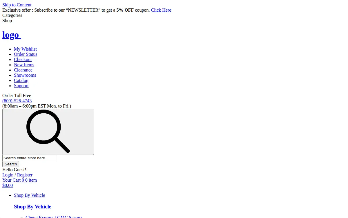Homepage of American Van Equipment, LLC