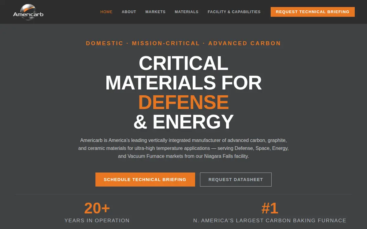 Homepage of Americarb, INC.