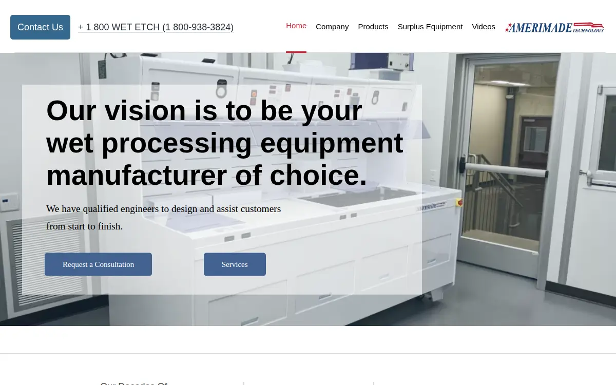 Homepage of Amerimade Technology, INC.