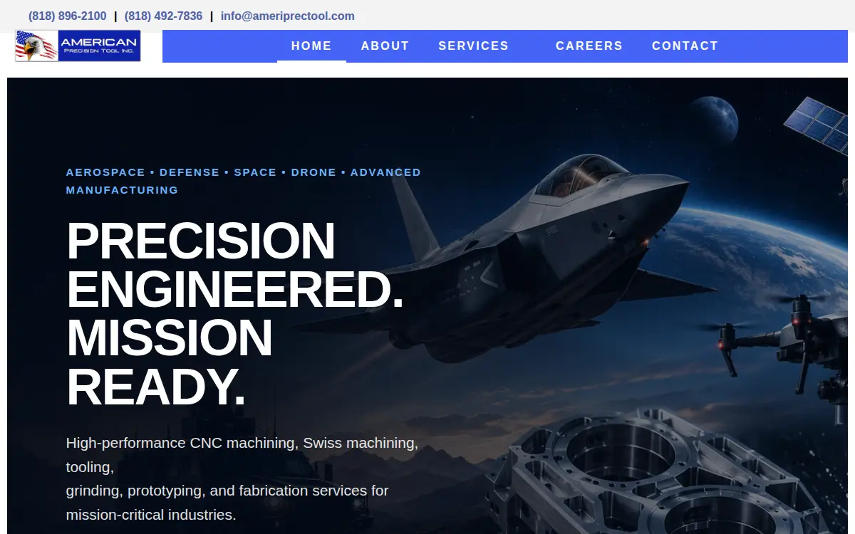 Homepage of American Precision Tool & Engineering, INC.
