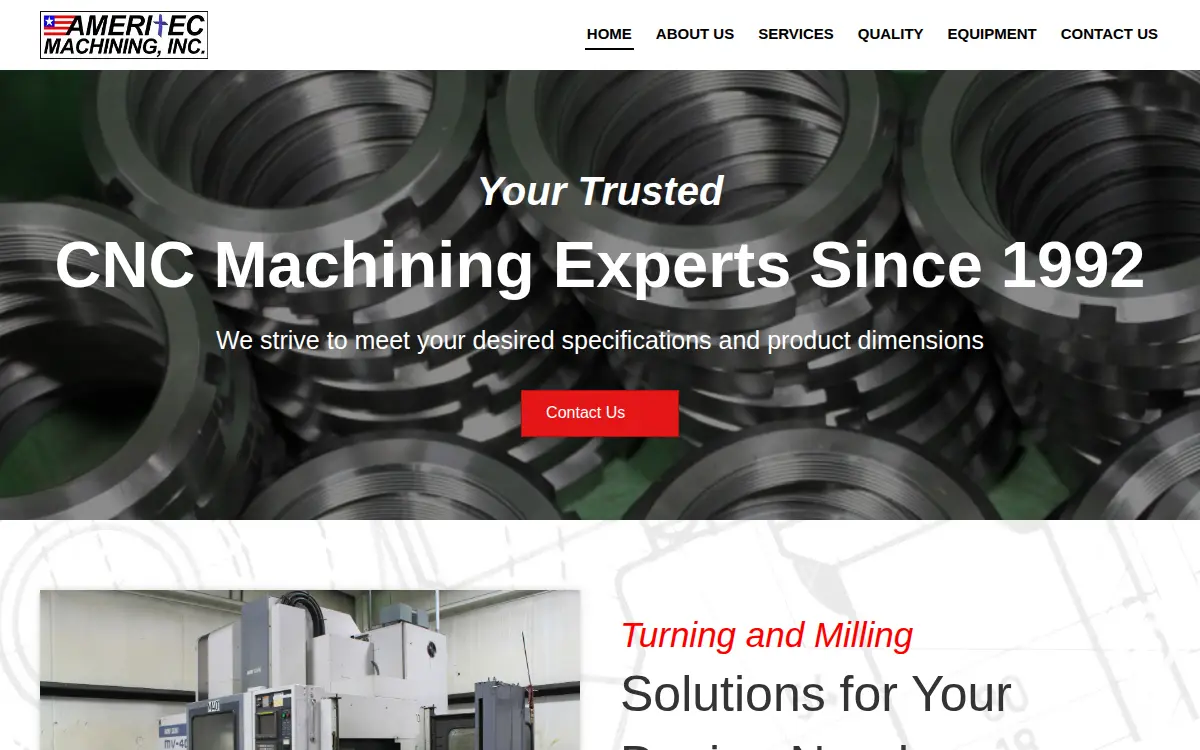 Homepage of Ameritec Machining, INC