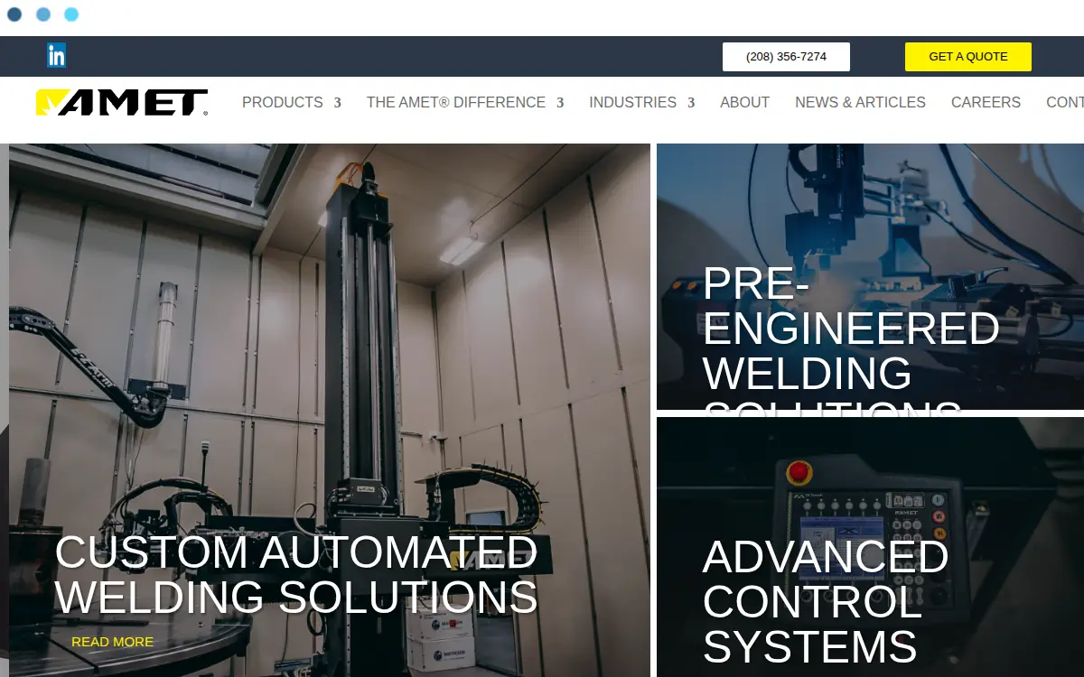 Homepage of Amet, INC.