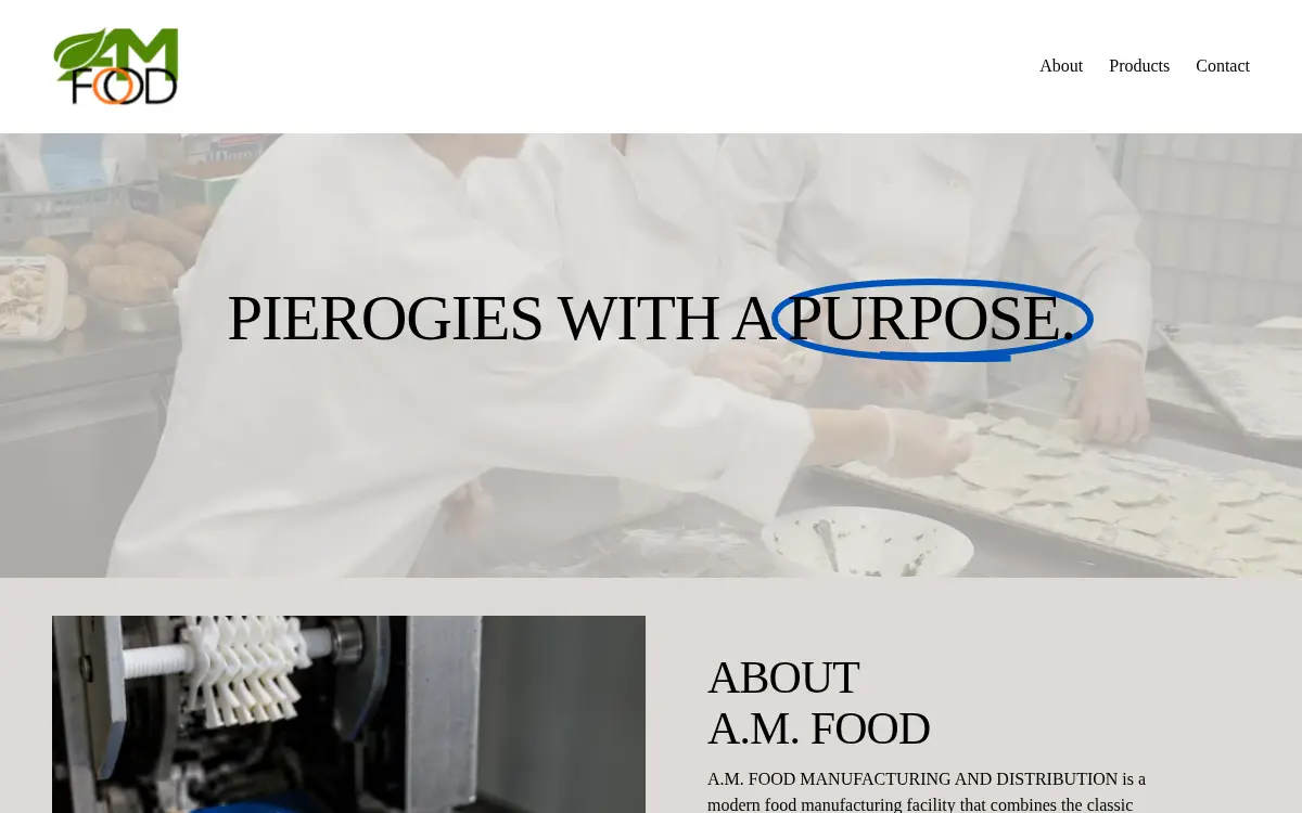Homepage of Am Food Manufacturing & Distribution LLC