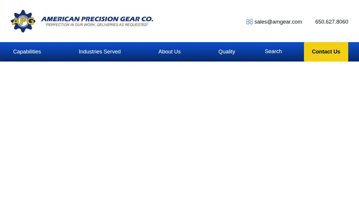 Homepage of American Precision Gear Company