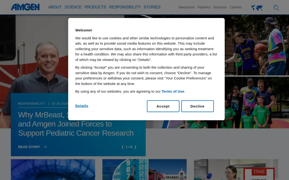Homepage of Amgen USA INC