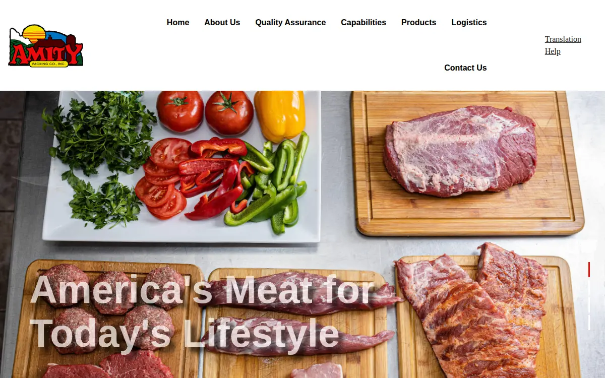 Homepage of Amity Packing Company, INC.