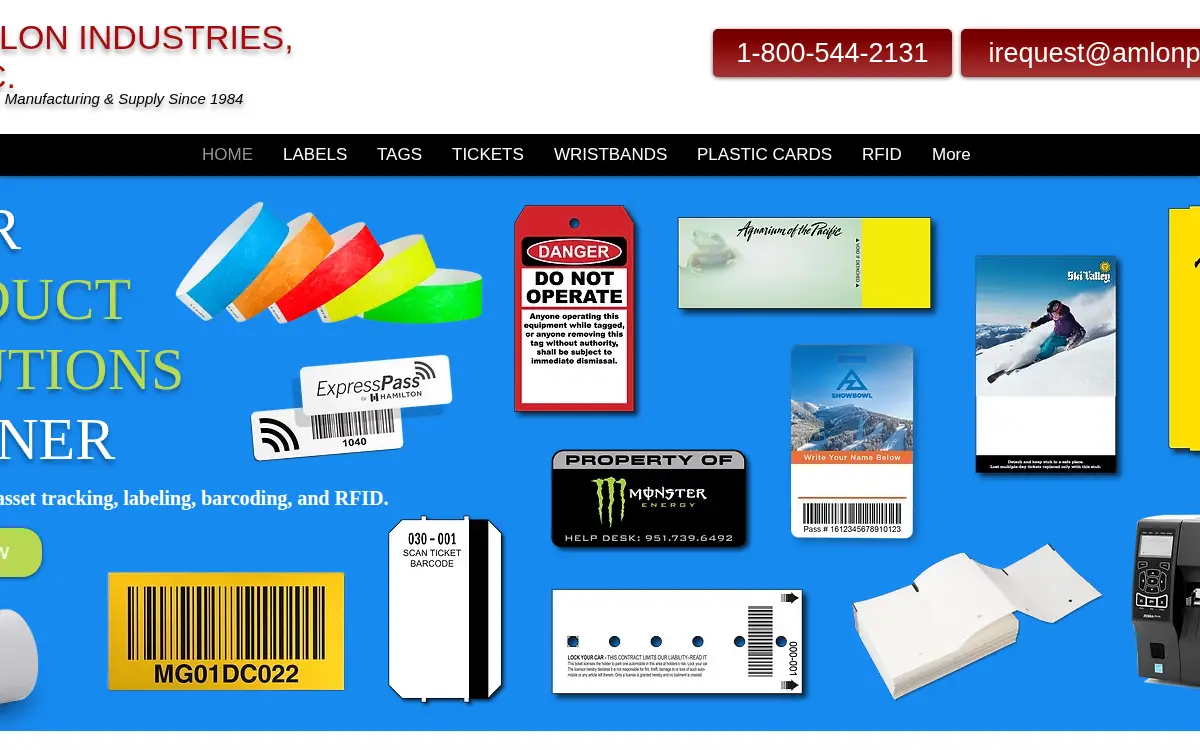 Homepage of Amlon Industries, INC.