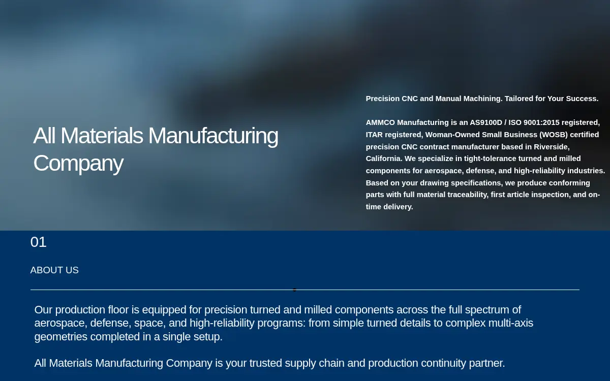 Homepage of All Materials Manufacturing CO LLC