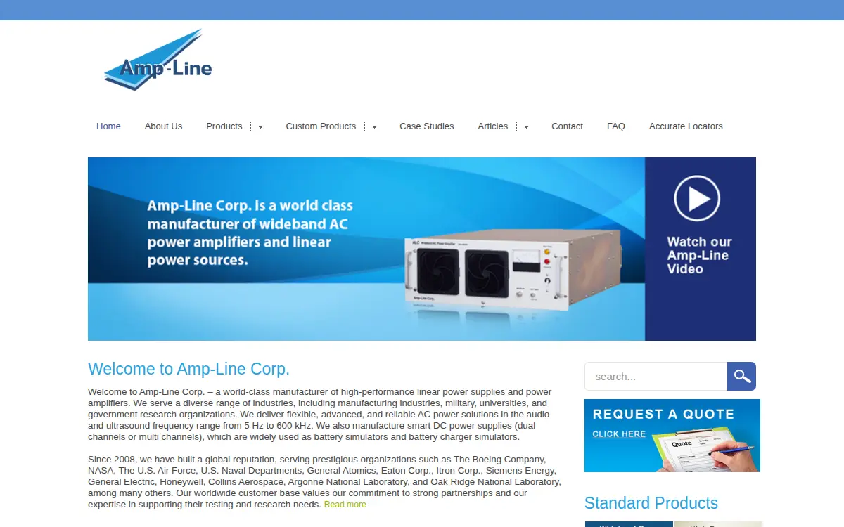 Homepage of Amp-line CORP.