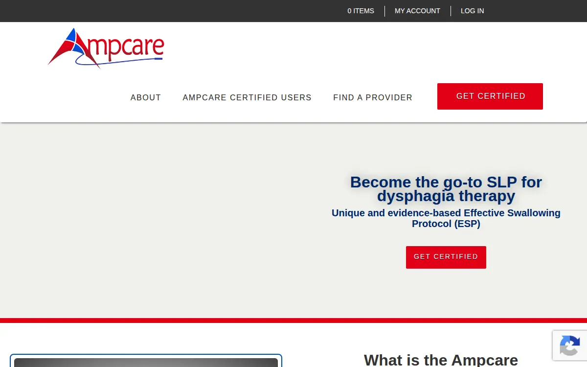 Homepage of Ampcare, LLC