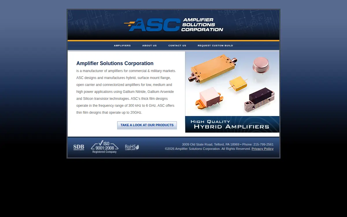 Homepage of Amplifier Solutions CORP