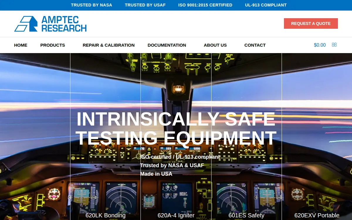 Homepage of Amptec Research CORP