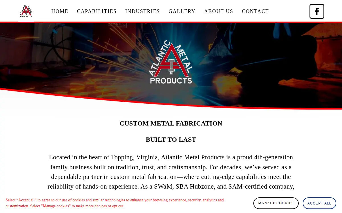 Homepage of Atlantic Metal Products, INC.